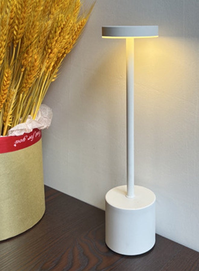 Cordless Table Lamp,3 Colors Stepless Dimming Up,Battery Operated,Portable LED Desk Lamp for Bedroom/Restaurant/Bars/Outdoor Camping/Couple Dinner/Night Light/(White) - Image 1